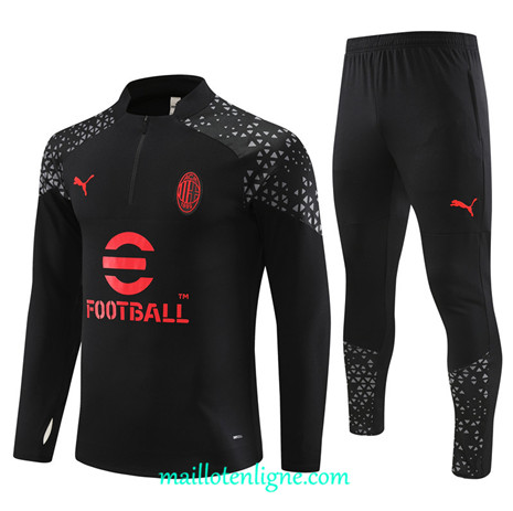 Thai Maillot Ensemble AC Milan Survetement 2023 2024 Noir ML0238