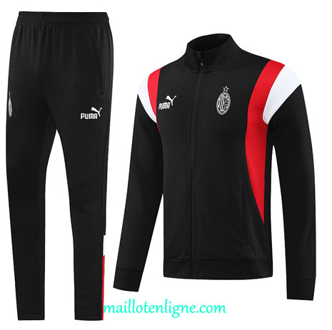 Thai Maillot Ensemble AC Milan Veste Survetement 2023 2024 Noir ML0242