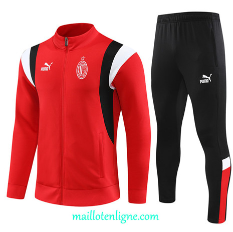 Thai Maillot Ensemble AC Milan Veste Survetement 2023 2024 Rouge ML0243