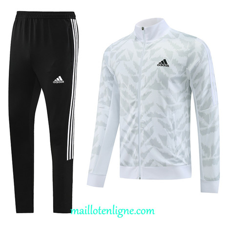 Thai Maillot Ensemble Adidas Veste Survetement 2023 2024 Blanc ML0570
