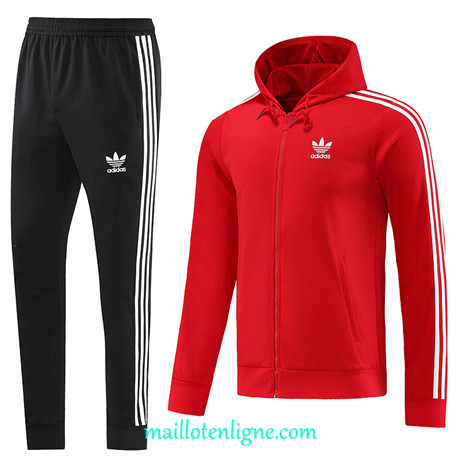 Thai Maillot Ensemble Adidas Veste Survetement à capuche 2023 2024 Rouge ML0616