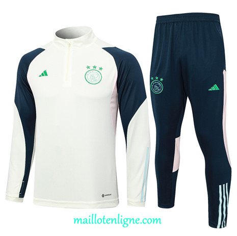 Thai Maillot Ensemble AFC Ajax Survetement 2023 2024 Blanc ML0246