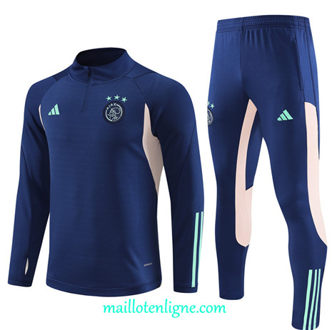 Thai Maillot Ensemble AFC Ajax Survetement 2023 2024 Bleu Marine ML0249