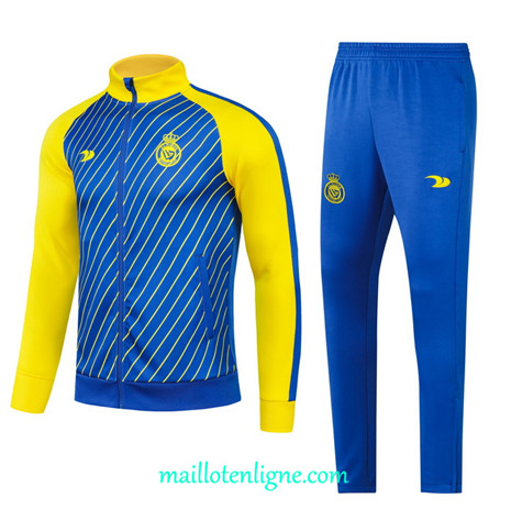 Thai Maillot Ensemble Al-Nassr Veste Survetement 2023 2024 Bleu ML0278