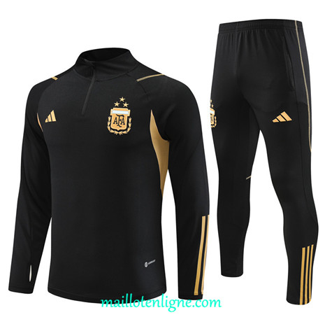 Thai Maillot Ensemble Argentine Survetement 2023 2024 Noir ML0261