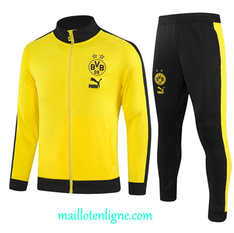 Thai Maillot Ensemble Borussia Dortmund Veste Survetement 2023 2024 Jaune ML0313