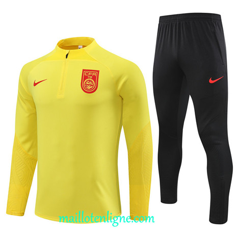 Thai Maillot Ensemble China Survetement 2023 2024 Jaune ML0320