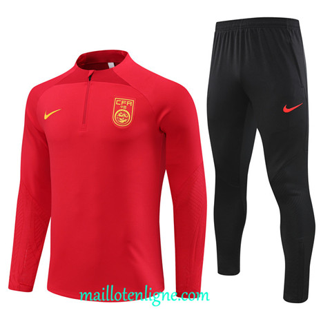 Thai Maillot Ensemble China Survetement 2023 2024 Rouge ML0323