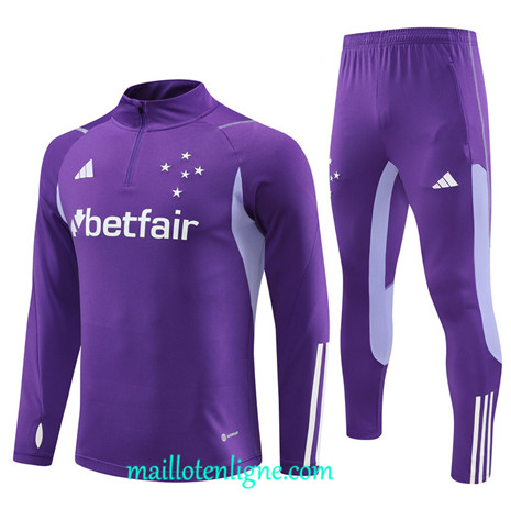 Thai Maillot Ensemble Cruzeiro Survetement 2023 2024 Violet ML0334