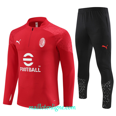 Thai Maillot Ensemble AC Milan Enfant Survetement 2023 2024 Rouge ML0669