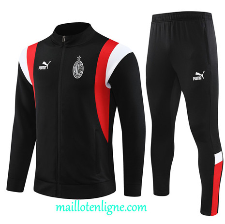 Thai Maillot Ensemble AC Milan Enfant Veste Survetement 2023 2024 Noir ML0670