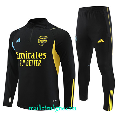 Thai Maillot Ensemble Arsenal Enfant Survetement 2023 2024 Noir ML0688