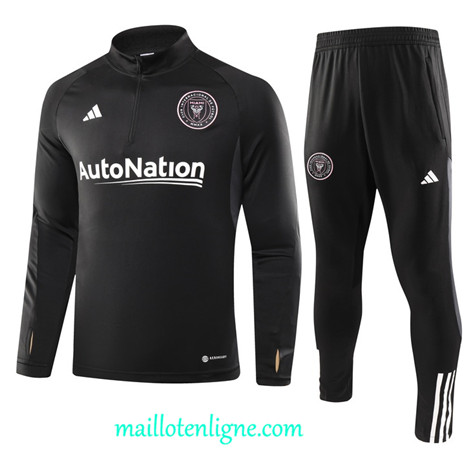 Thai Maillot Ensemble Inter Miami Enfant Survetement 2023 2024 Noir ML0696