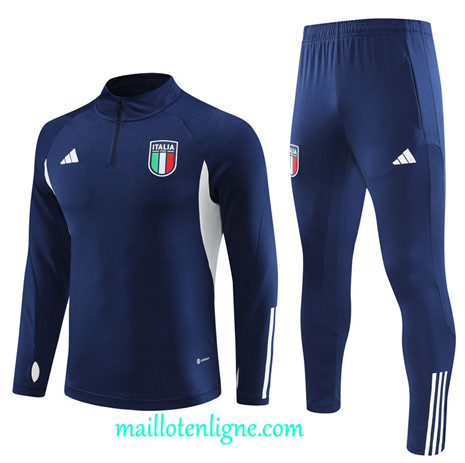 Thai Maillot Ensemble Italie Enfant Survetement 2023 2024 Bleu ML0735