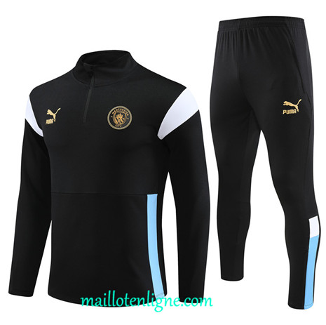 Thai Maillot Ensemble Manchester City Enfant Survetement 2023 2024 Noir ML0748