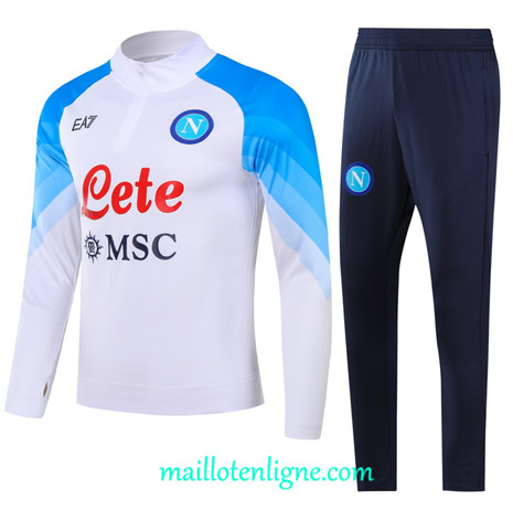 Thai Maillot Ensemble Napoli Enfant Survetement 2023 2024 Blanc ML0771