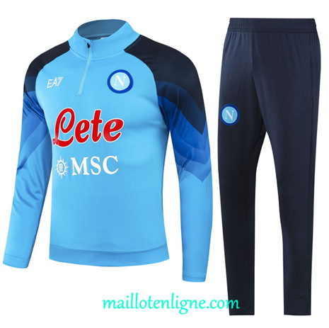 Thai Maillot Ensemble Napoli Enfant Survetement 2023 2024 Bleu ML0772