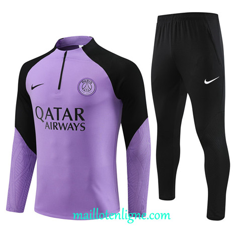 Thai Maillot Ensemble Paris Saint-Germain Enfant Survetement 2023 2024 Violet ML0789