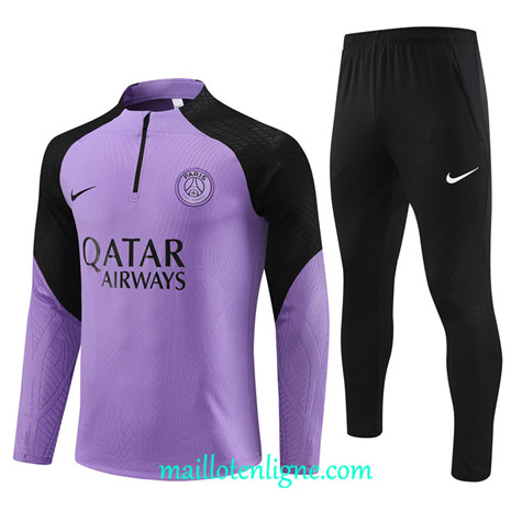 Thai Maillot Ensemble Paris Saint-Germain Player Enfant Survetement 2023 2024 Violet ML0808