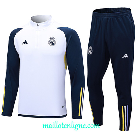 Thai Maillot Ensemble Real Madrid Enfant Survetement 2023 2024 Blanc ML0817