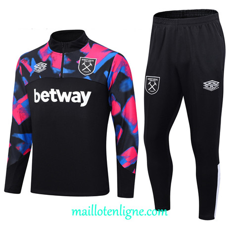 Thai Maillot Ensemble West Ham United Enfant Survetement 2023 2024 Noir ML0706