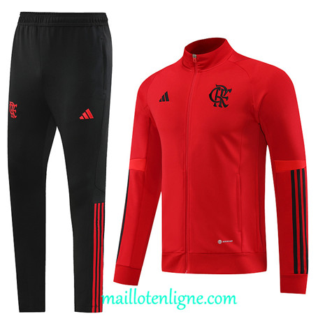 Thai Maillot Ensemble Flamengo Veste Survetement 2023 2024 Rouge ML0340