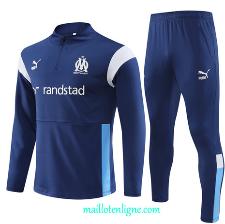 Thai Maillot Ensemble Marseille Survetement 2023 2024 Bleu ML0392