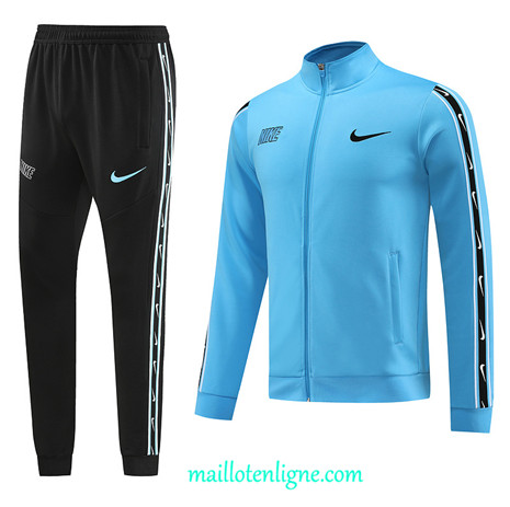 Thai Maillot Ensemble Nike Veste Survetement 2023 2024 Bleu ML0432