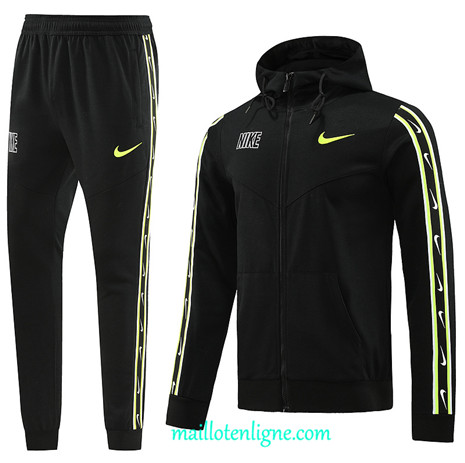 Thai Maillot Ensemble Nike Veste Survetement à capuche 2023 2024 Noir ML0478