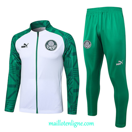 Thai Maillot Ensemble Palmeiras Veste Survetement 2023 2024 Blanc ML0485