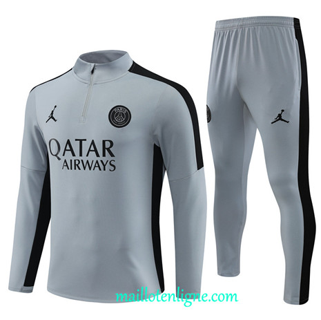 Thai Maillot Ensemble Paris Saint-Germain Survetement 2023 2024 Gris ML0500