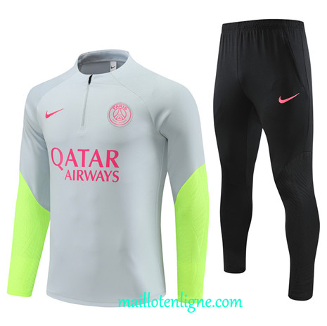 Thai Maillot Ensemble Paris Saint-Germain Survetement 2023 2024 Gris ML0502