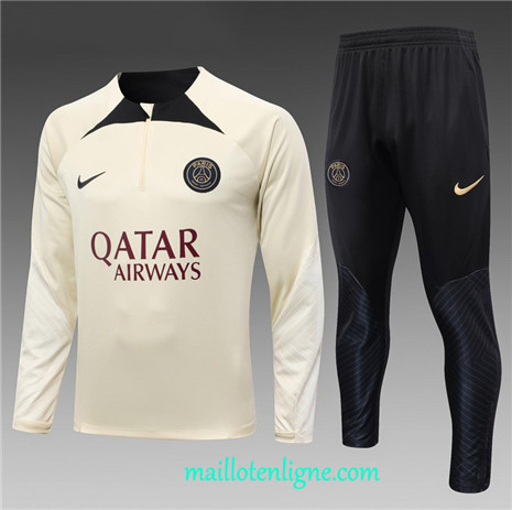 Thai Maillot Ensemble Paris Saint-Germain Survetement 2023 2024 Jaune ML0503