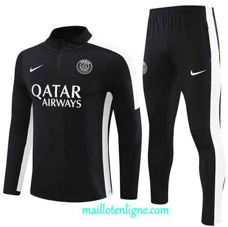 Thai Maillot Ensemble Paris Saint-Germain Survetement 2023 2024 Noir ML0508