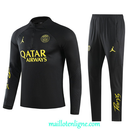 Thai Maillot Ensemble Paris Saint-Germain Survetement 2023 2024 Noir ML0535