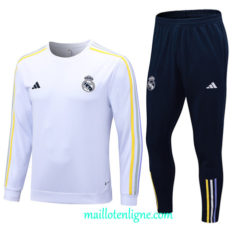 Thai Maillot Ensemble Real Madrid Survetement 2023 2024 Blanc ML0545