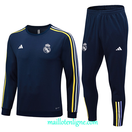 Thai Maillot Ensemble Real Madrid Survetement 2023 2024 Bleu Marine ML0547