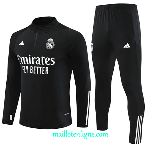 Thai Maillot Ensemble Real Madrid Survetement 2023 2024 Noir ML0548