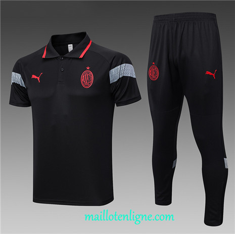 Thai Maillot Ensemble AC Milan Polo Training 2023 2024 Noir ML0842