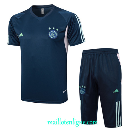Thai Maillot Ensemble AFC Ajax + Short Training 2023 2024 Bleu Marine ML0845