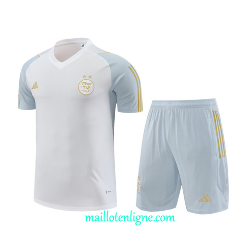 Thai Maillot Ensemble Algérie + Short Training 2023 2024 Blanc ML0853