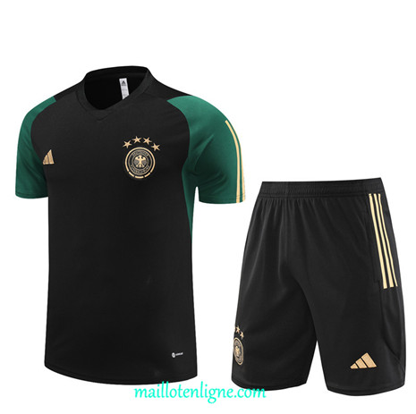 Thai Maillot Ensemble Allemagne Enfant + Short Training 2023 2024 Noir ML0858