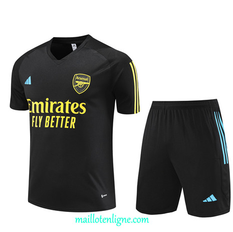 Thai Maillot Ensemble Arsenal Enfant + Short Training 2023 2024 Noir ML0868