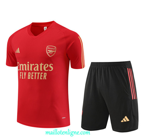 Thai Maillot Ensemble Arsenal Enfant + Short Training 2023 2024 Rouge ML0870