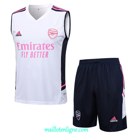 Thai Maillot Ensemble Arsenal Debardeur Training 2023 2024 Blanc ML0881