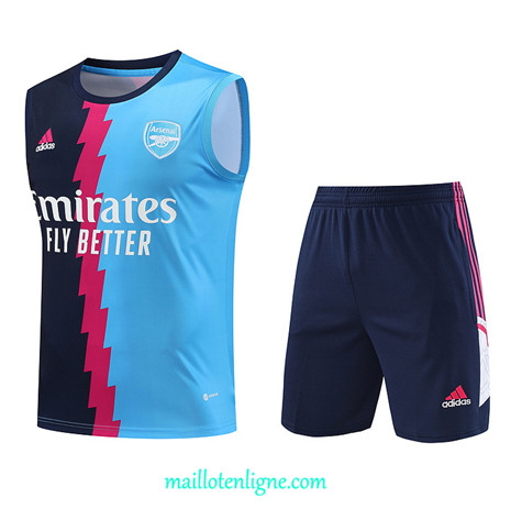 Thai Maillot Ensemble Arsenal Debardeur Training 2023 2024 Bleu ML0884