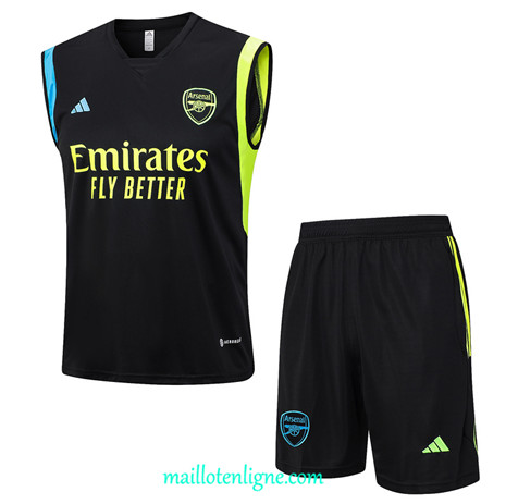 Thai Maillot Ensemble Arsenal Debardeur Training 2023 2024 Noir ML0885