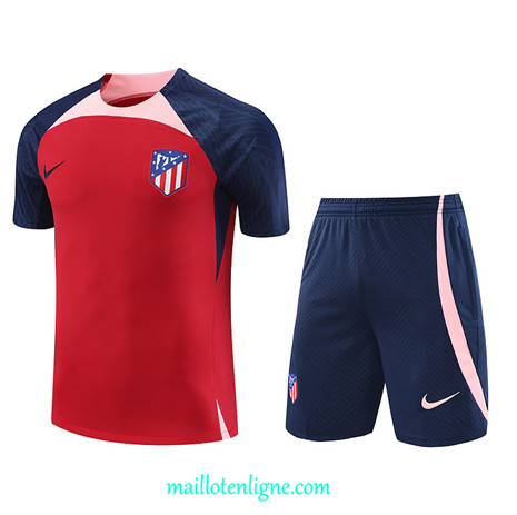 Thai Maillot Ensemble Atletico de Madrid + Short Training 2023 2024 Rouge ML0890