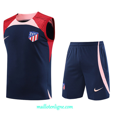 Thai Maillot Ensemble Atletico de Madrid Debardeur Training 2023 2024 Bleu ML0891