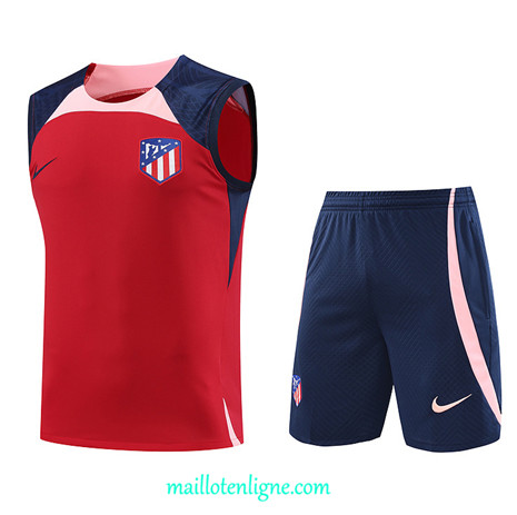 Thai Maillot Ensemble Atletico de Madrid Debardeur Training 2023 2024 Rouge ML0892